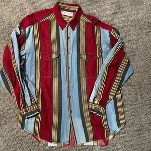 VTG silenzio long sleeve multicolored button up size xl